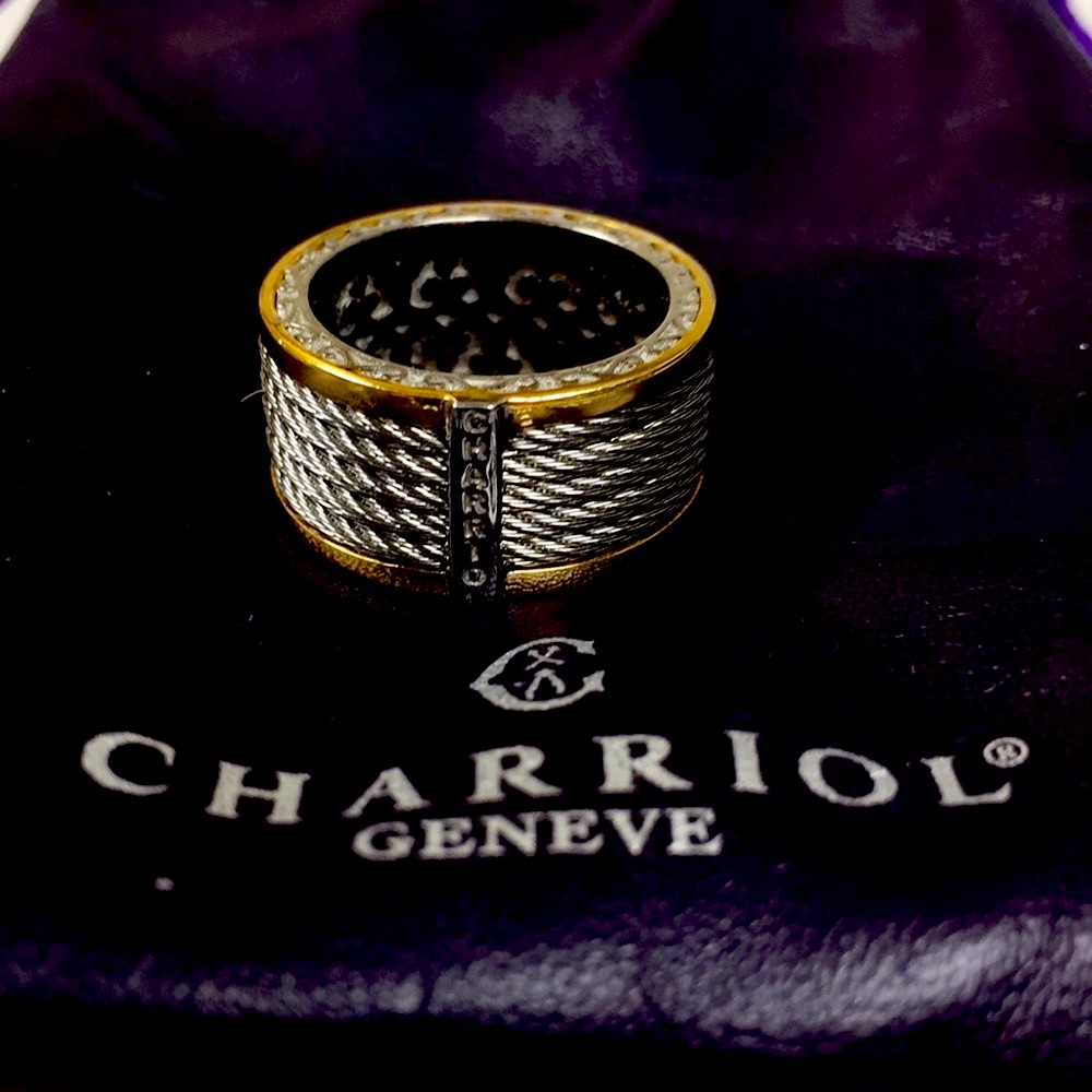 Charriol Signature Cable 18k Gold Ring New!